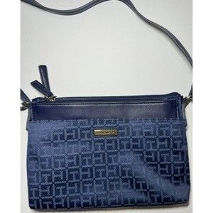 NWOT TOMMY HILFIGER Womens Crossbody Bag And Pouch Blue Signature Logo Sling